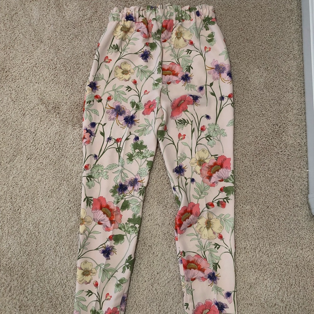 NWOT Express High Waisted Floral Tie Pants